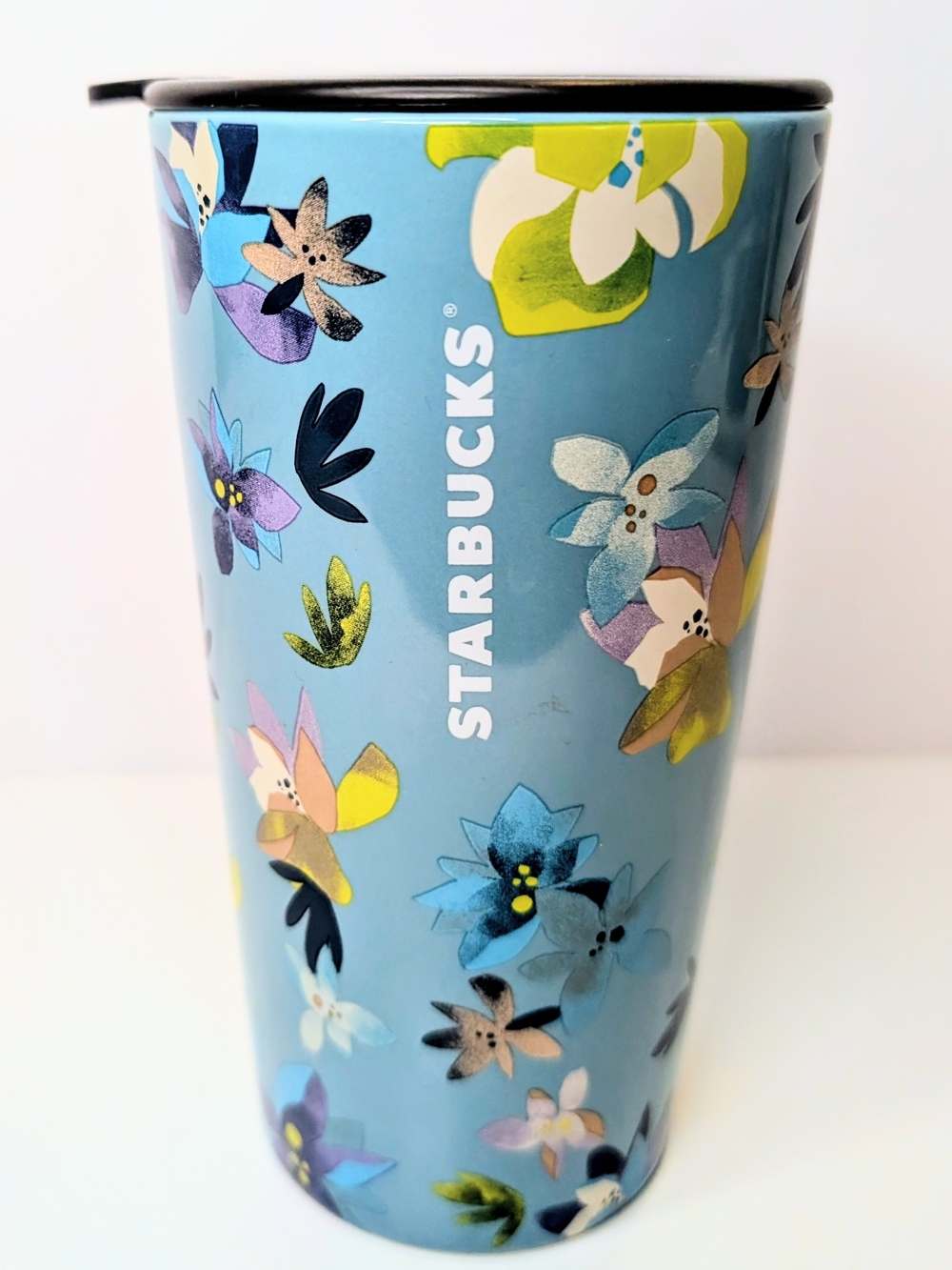 Starbucks 2023 Magnolia Blue Floral Ceramic Travel Tumbler 12fl oz